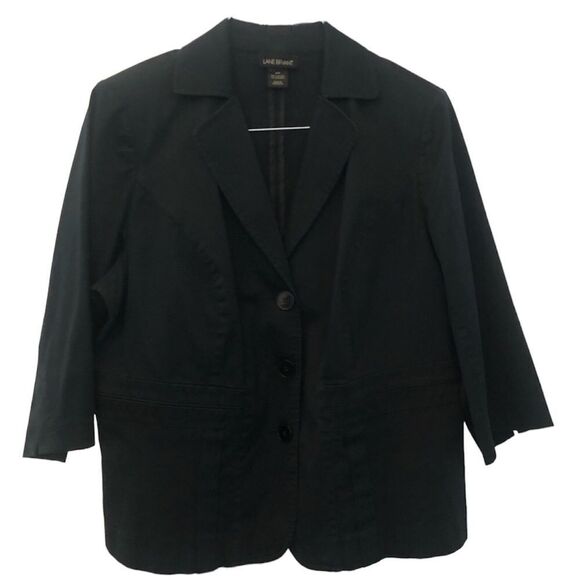 Lane Bryant Black Cotton Blazer Size 20 - Picture 1 of 4